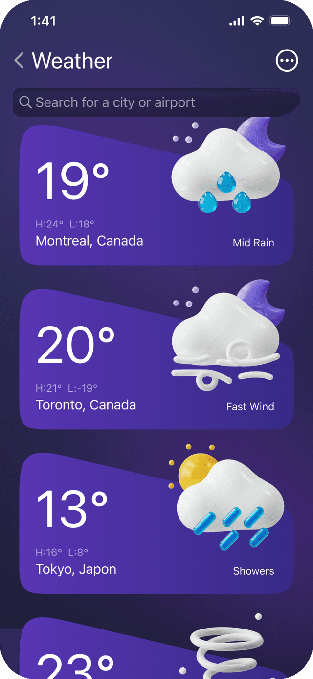 Phone app center screen